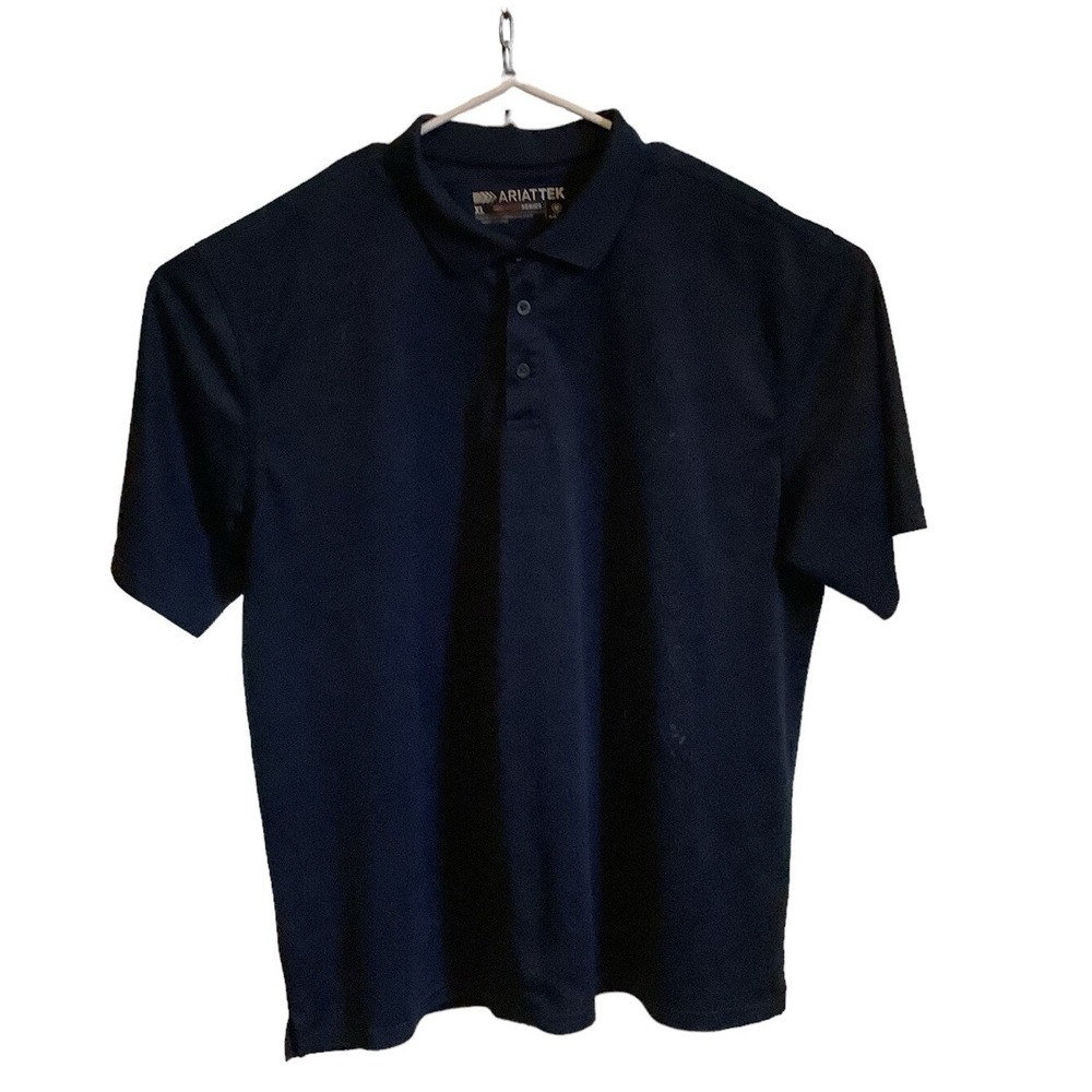 Ariat Tek Polo Shirt Mens X Large  Heat Series Blue Athletic Performance Golf